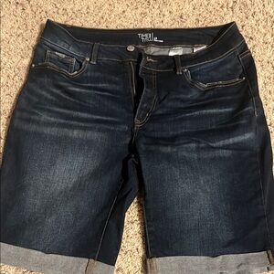Time and Tru Blue Jean Shorts with Rolled Hem